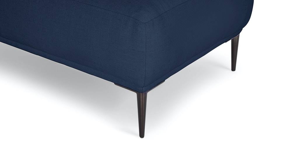 Blue Fabric Ottoman with Black Metal Legs J614714