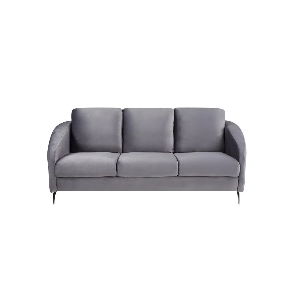 Grey Velvet Sofa Loveseat I21151