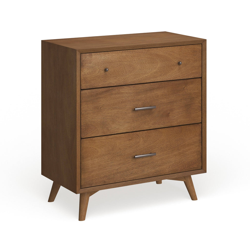Brown Wood 3-Drawer Small Chest O476