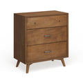 Brown Wood 3-Drawer Small Chest O476