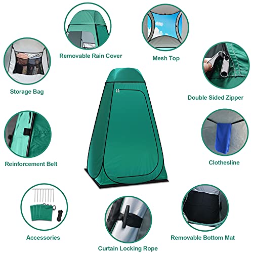 Pop-Up Privacy Tent Camping Portable Toilet Tent Outdoor Bathroom Changing Dressing Room Instant Privacy Shelters Extra-Tall UPF 50+ V8068