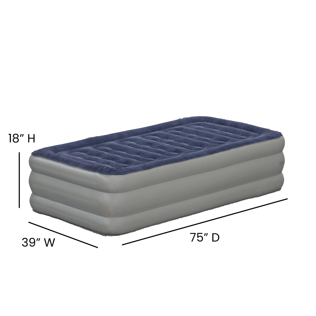18 inch Air Mattress with Internal Electric Pump and Carrying Case - Twin O86937