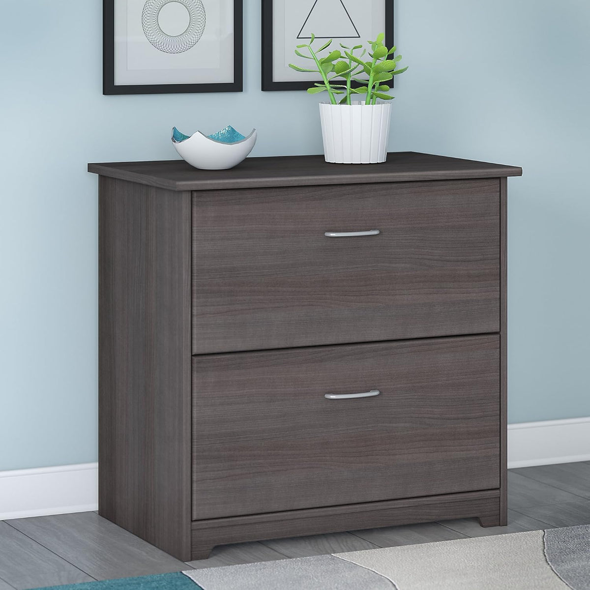 2 Drawer Lateral File Cabinet Heather Gray B937378