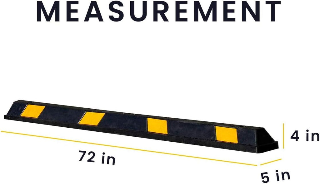 Black/Yellow Reflective Rubber Parking Block B22505