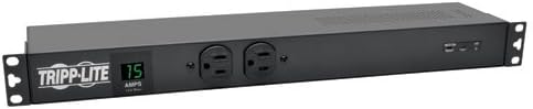 Metered PDU, 15A, 13 Outlets, 120V, 15 ft. Cord, 1U Rack-Mount Power G30410