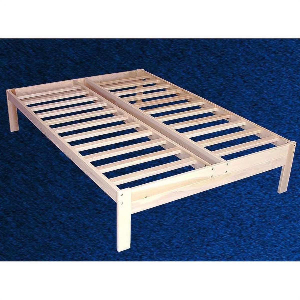 Unfinished Wood Platform Bed Frame with Wooden Slats D2578
