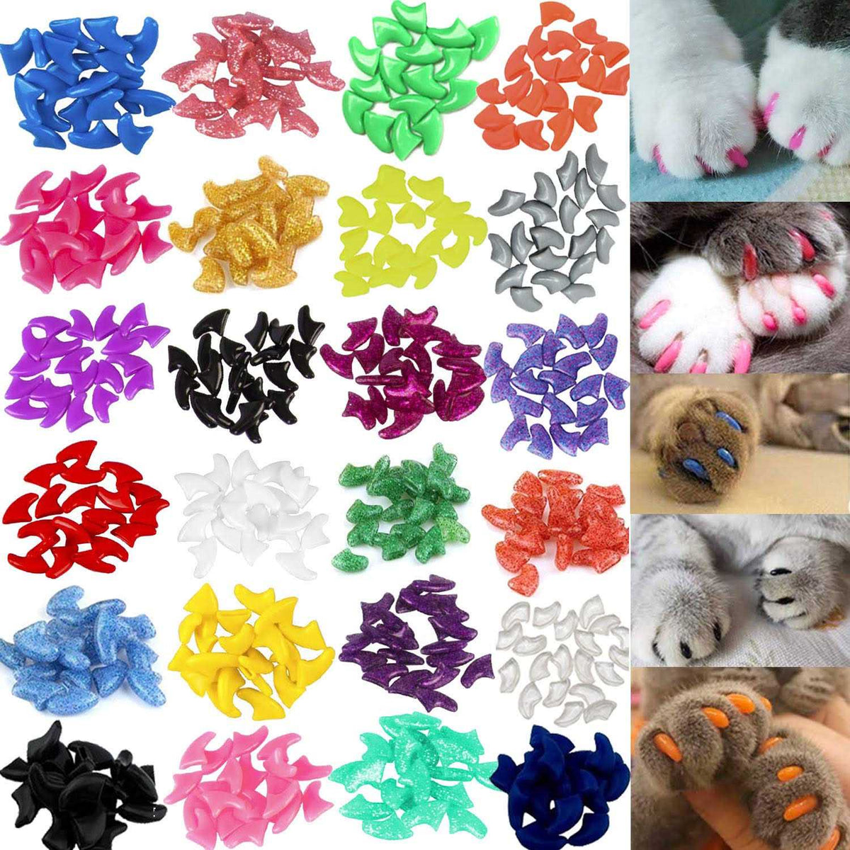 Cat Nail Caps with Glue and Applicators Medium Z8235