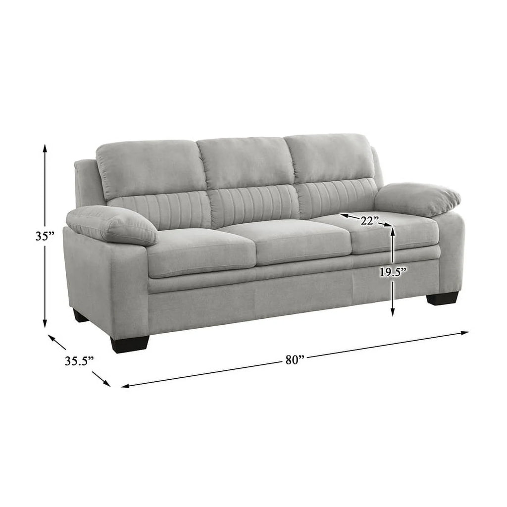 Light Gray Textured Fabric Sofa W3117