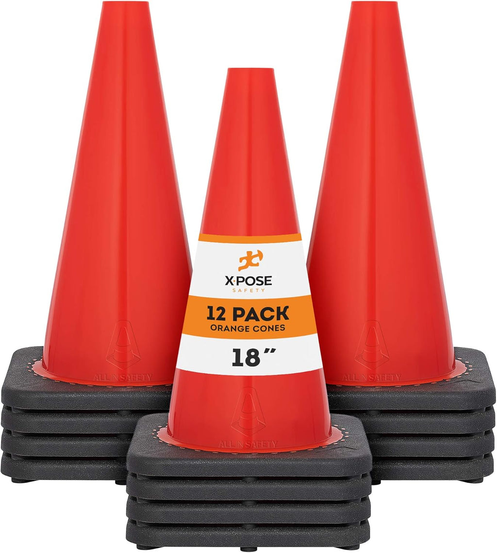 18 Inch Orange PVC Safety Cone Pack of 2 K3451