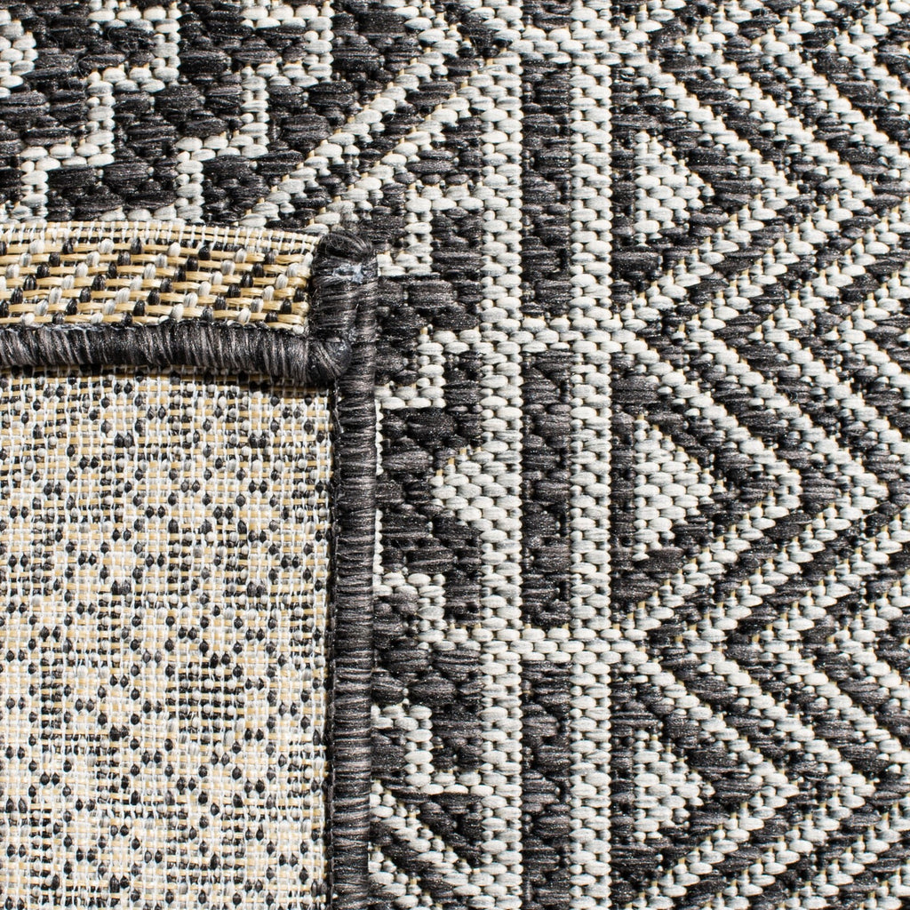 Black Grey Geometric Indoor/Outdoor Area Rug, 8' x 10' Z9980