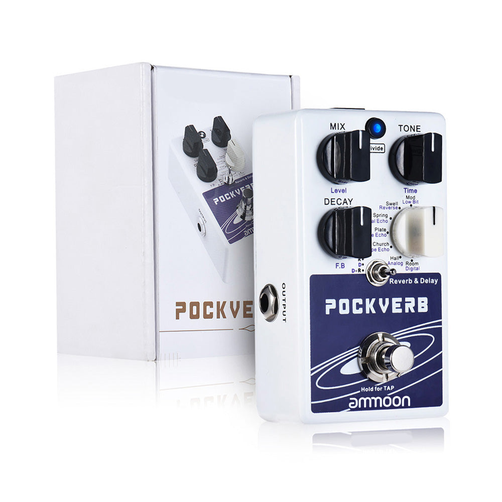 Reverb & Delay Guitar Effect Pedal with Tap Tempo and True Bypass A3370
