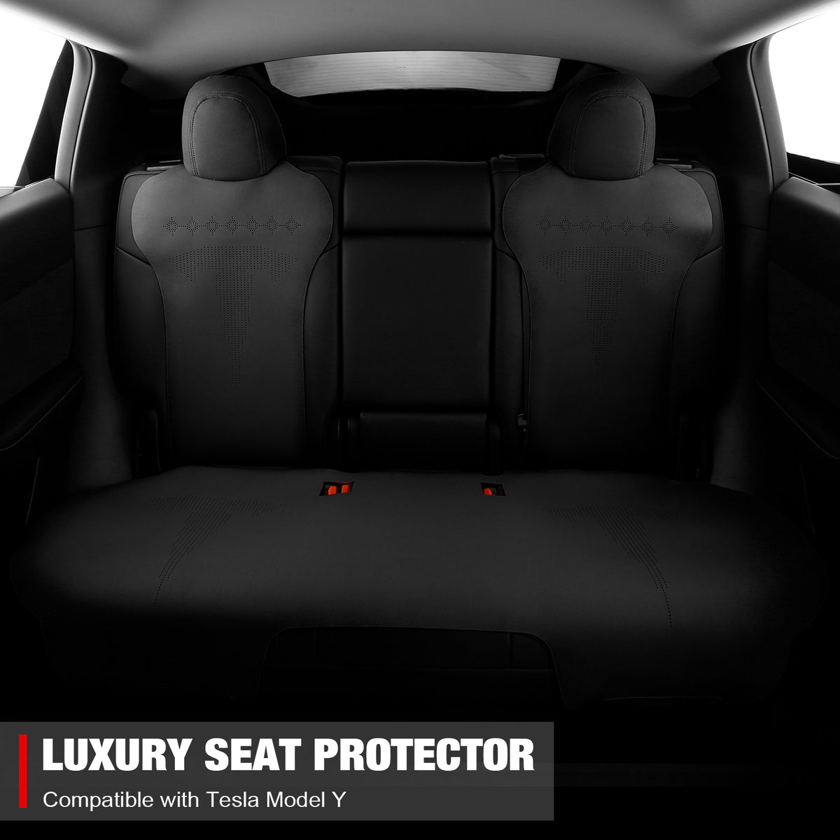 Black Suede Leather Seat Cover Cushion Protectors L810797