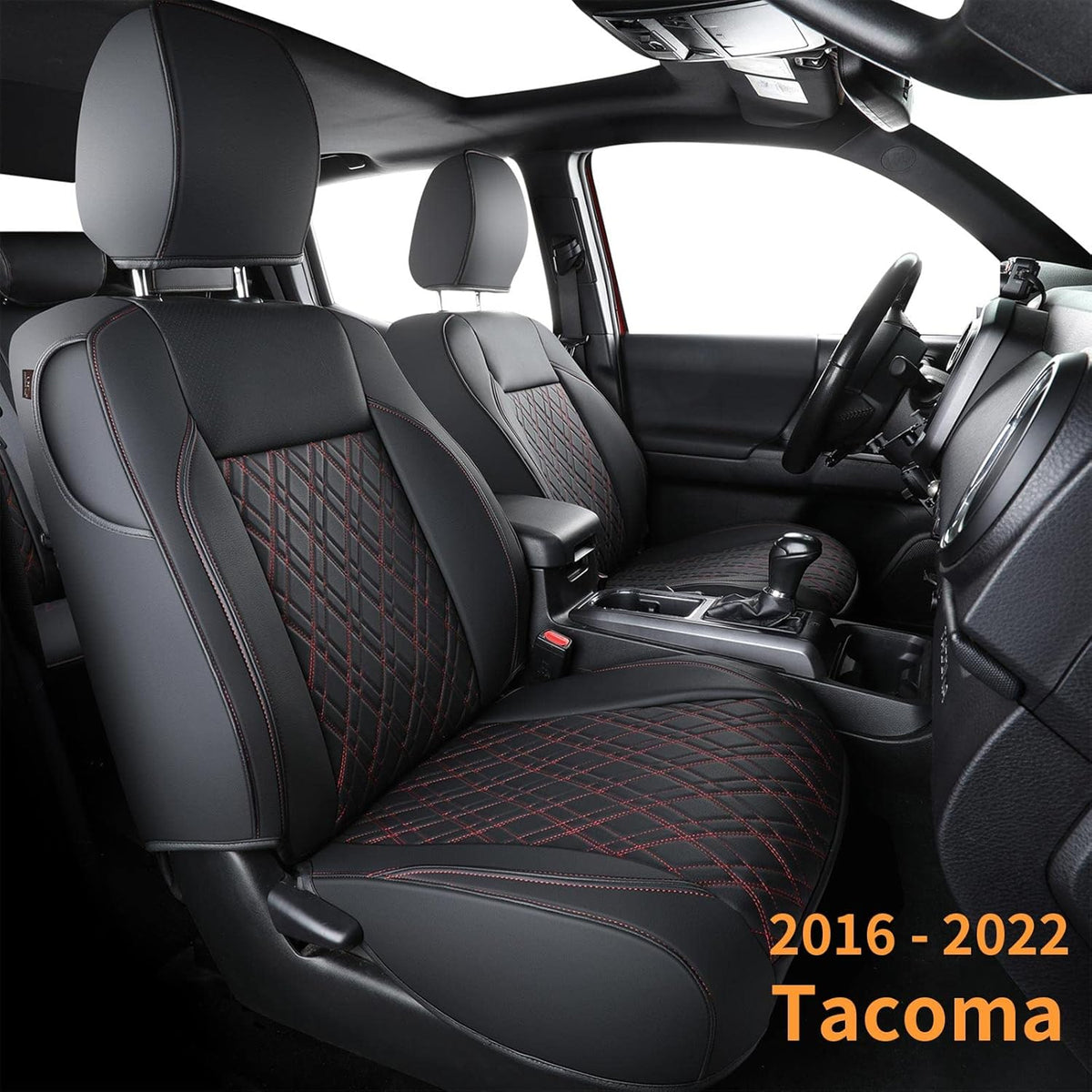 Black Water Proof Faux Leather Rear Seat Covers K40813