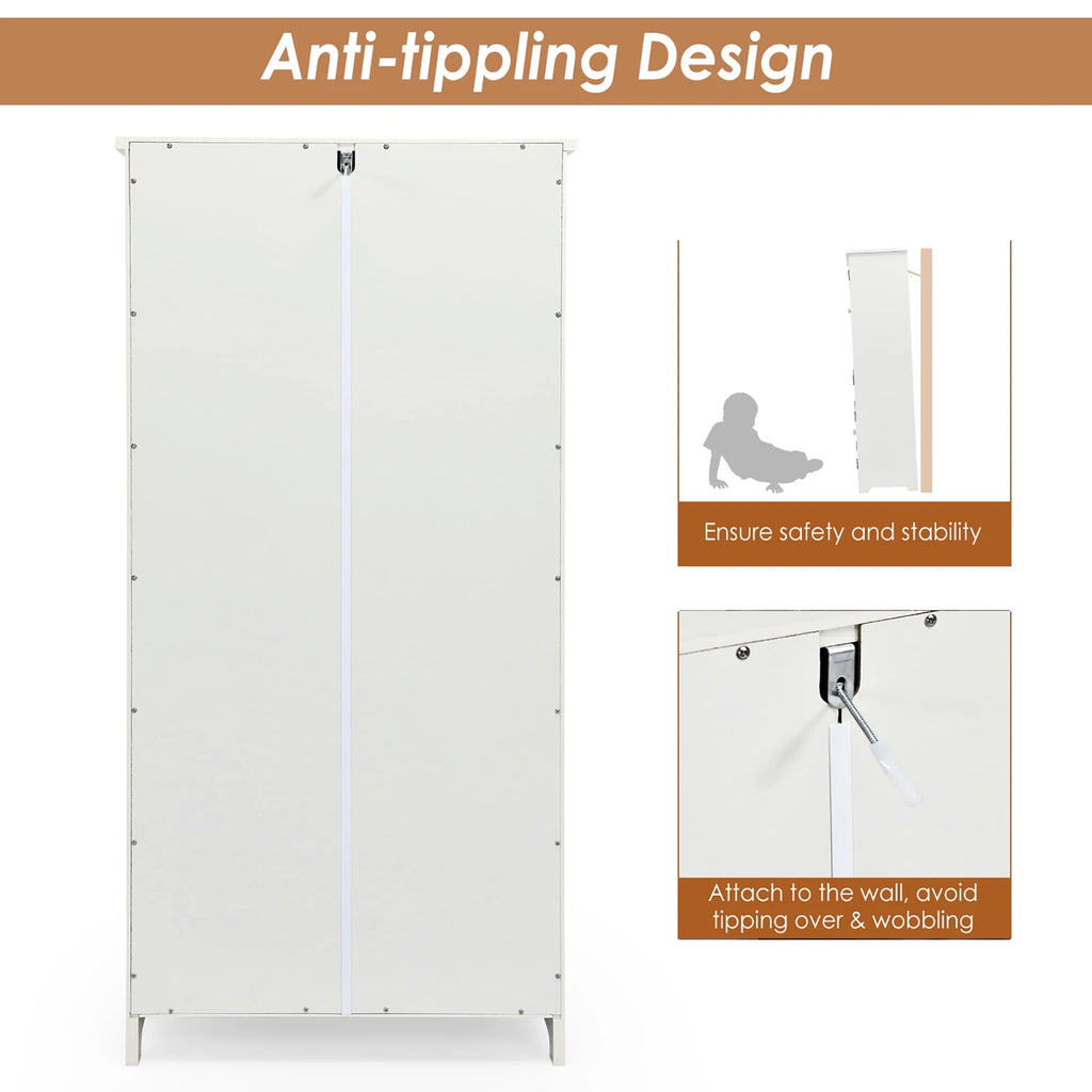 White 2-Door Accent Storage Cabinet with Adjustable Shelves Q7911