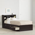 Twin 3-Drawer Storage Bed with Bookcase Headboard W753