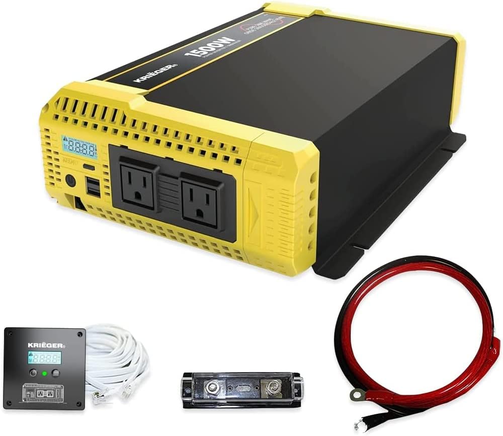 1500 Watt 12V Pure Sine Inverter Dual AC Outlets & USB B91324