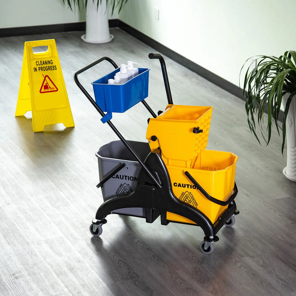 Wringer Bucket Cart with Side Press Wringer and Mop Holder Q996797