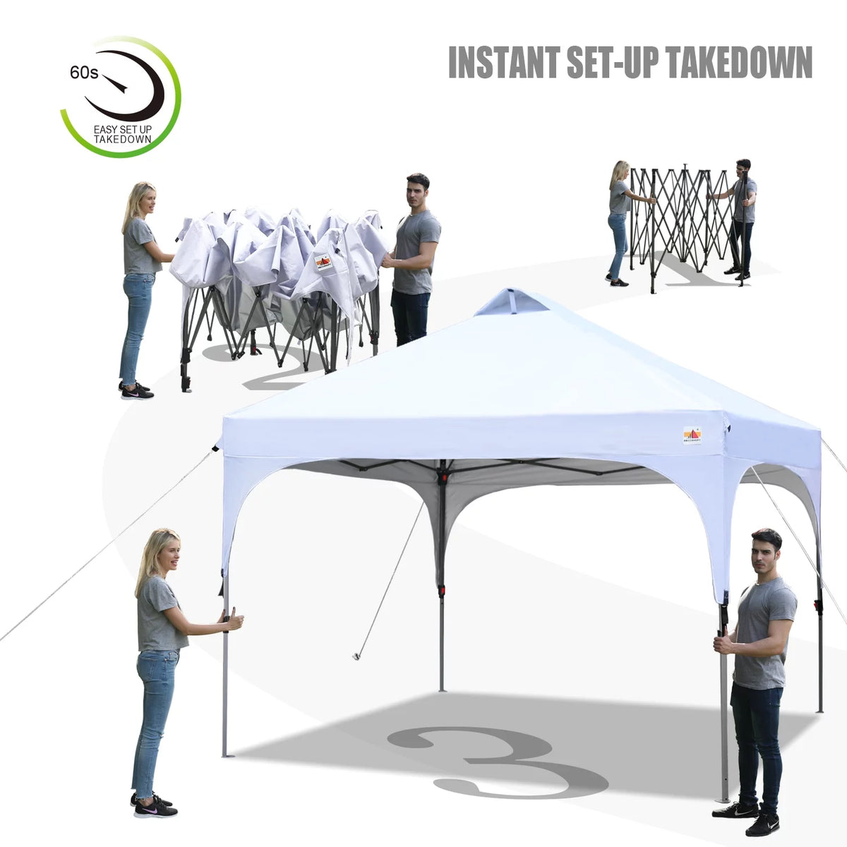 10' x 10' White Outdoor Pop up Canopy Tent K32313