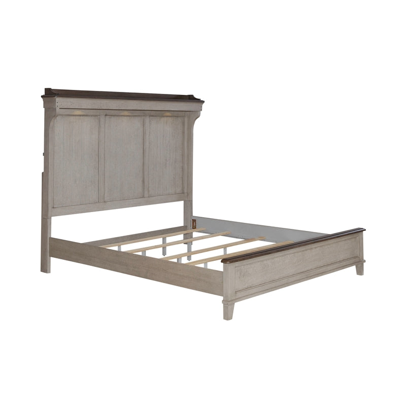 King Mantle Bed in Weathered Linen A473
