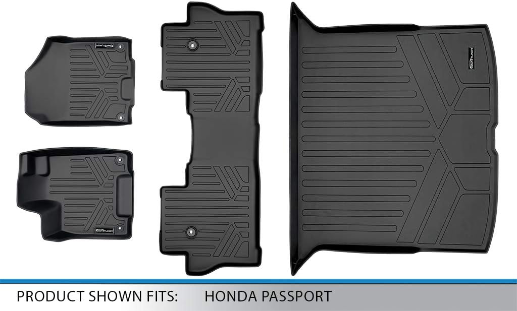 Custom Fit Floor Mats 2 Rows and Cargo Liner Set Black I562007