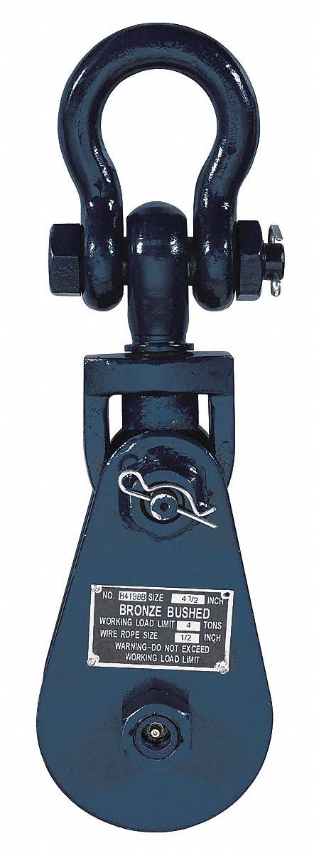 Snatch Block, Wire Rope, 1/2 in Max Cable Size, 8,000 D816
