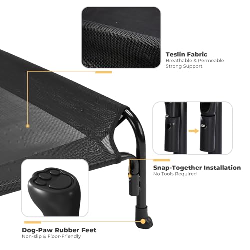 Large Elevated Dog Bed with Removable Headrest Bolster J4884