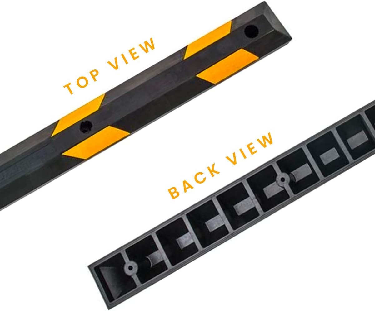 Black/Yellow Reflective Rubber Parking Block B22505