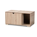Oak 2-Door Wood Cat Litter Box Cover House Y331935