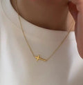 18K Gold Plated Stainless Steel Necklace Pendant Necklace F840073