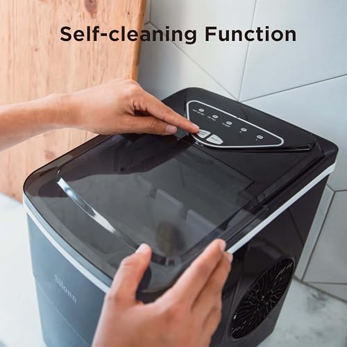 Black Portable Countertop Ice Maker, 26lbs in 24Hrs, 2 Sizes of Bullet Ice A36823