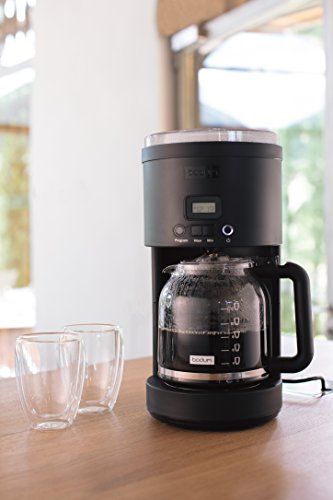 Black 12 Cup Programmable Coffee Machine with Borosilicate Glass Carafe E35670