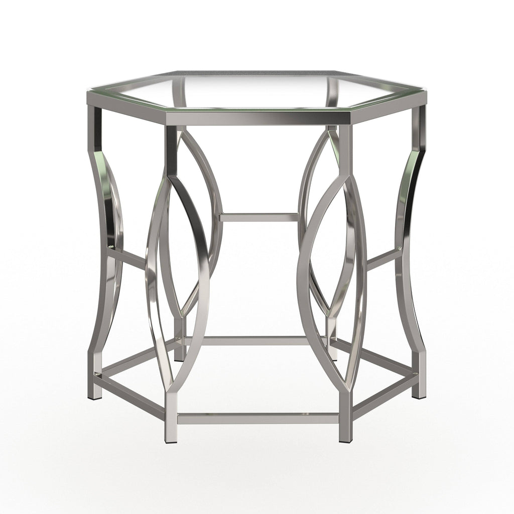 Chrome Glass Top End Table V156329