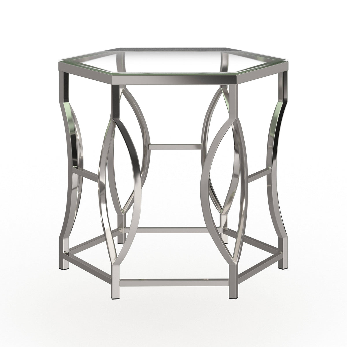 Chrome Glass Top End Table V156329