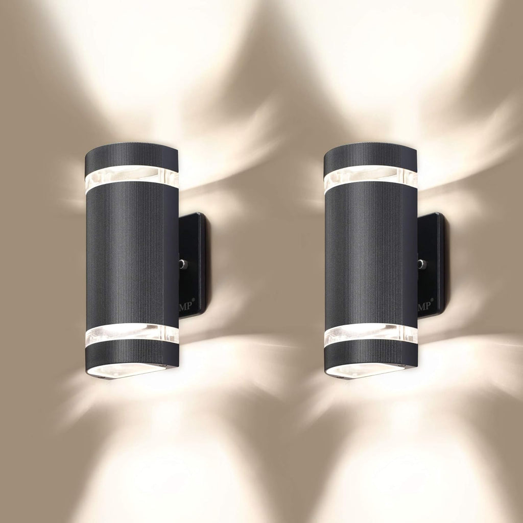 4 Pack Semi Cylinder Up and Down Lights Outdoor Wall Light Aluminum Waterproof 3000k 5W Y73957