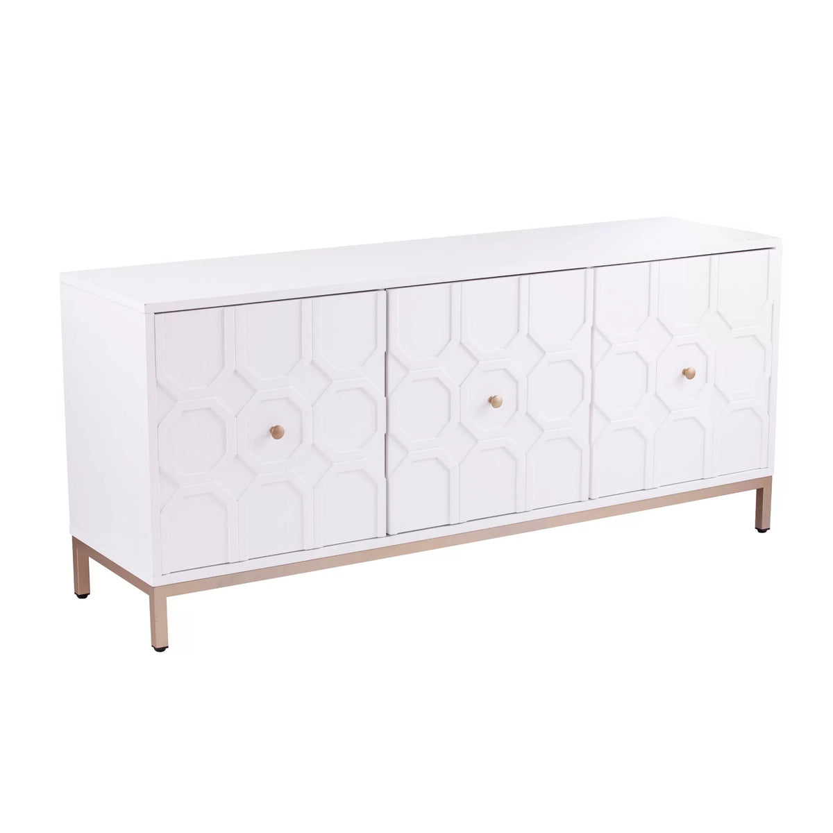 Antique White 3-Door Accent Cabinet W482