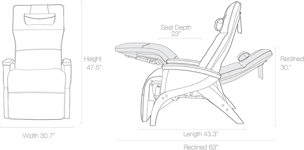 Pepper Leather Zero Gravity Recliner A43244