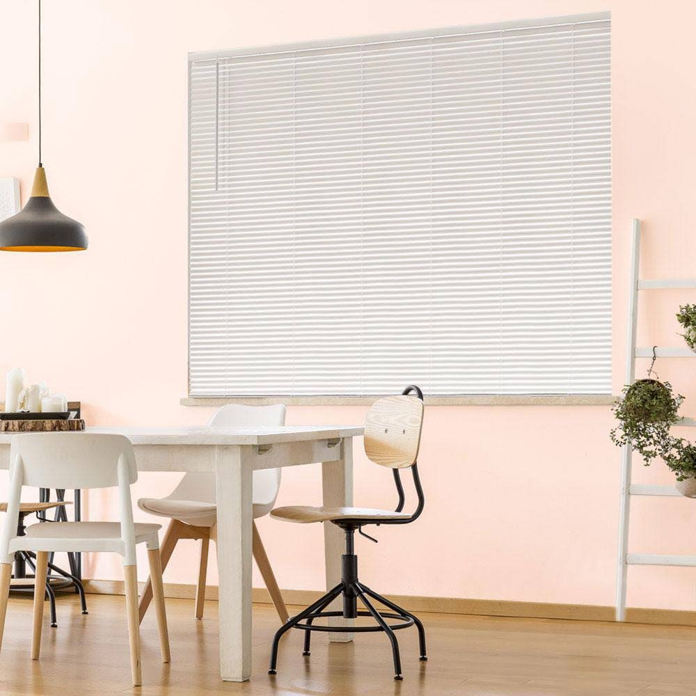 White Cordless Room Darkening Vinyl Mini Blind - 51.5 in. W x 72 in. L R667