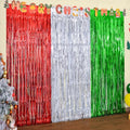 3 Pack Red Silver Green Tinsel Fringe Curtains B728304