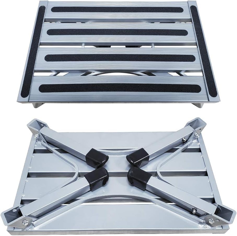 Adjustable Aluminum Folding RV Step Stool with Reflective Stripes K169