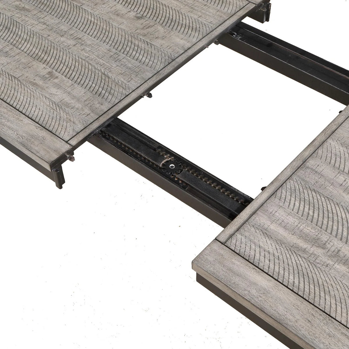Gray & Black Hardwood MDF Extension Leaf Dining Table O74278
