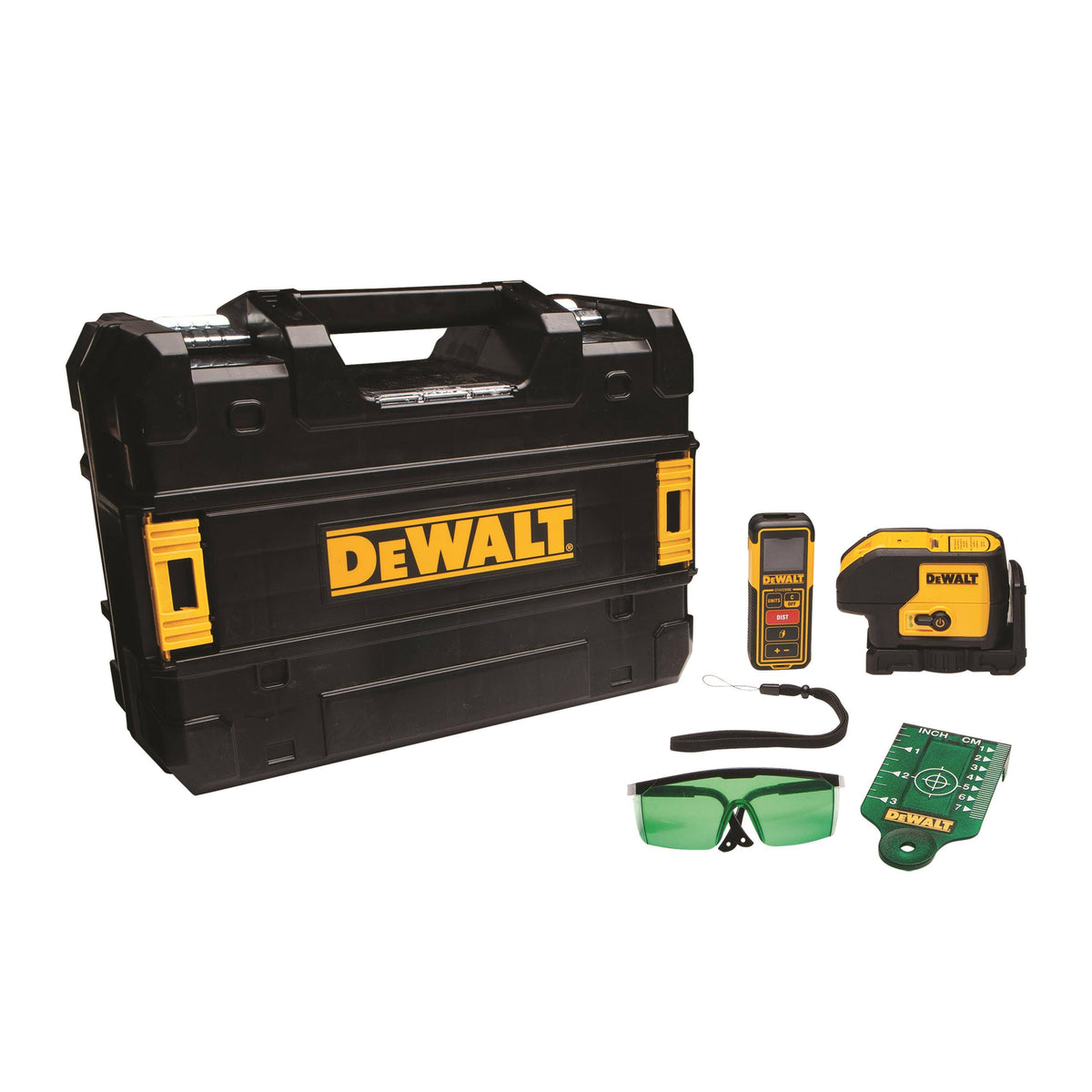 Green 3 Spot Laser and 100 ft. Laser Distance Measurer W3855
