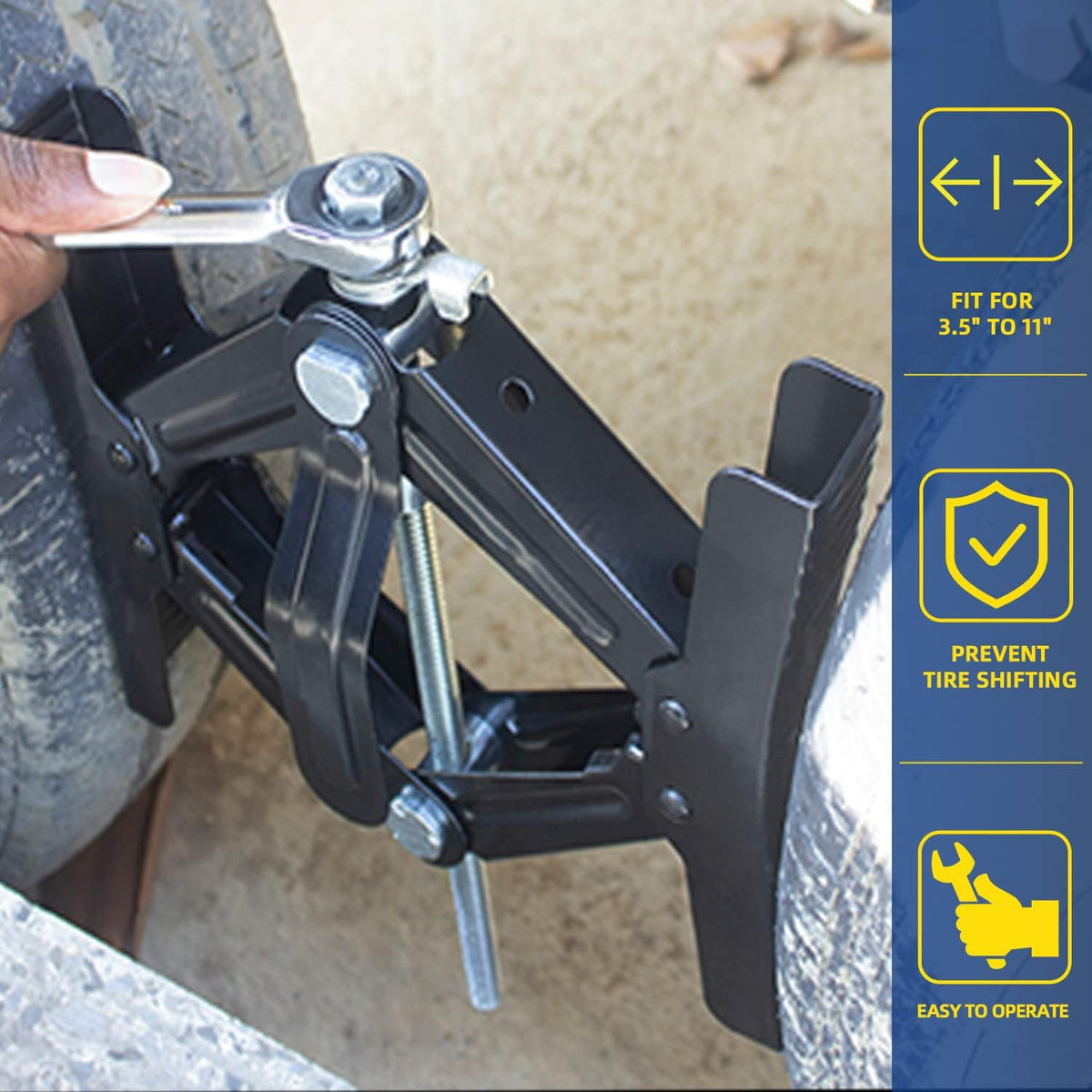 RV Wheel Chock Stabilizer, 2 Packs, Heavy Duty, Fit for 3.5” to 11” S301441