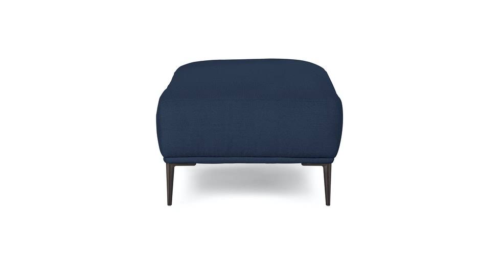 Blue Fabric Ottoman with Black Metal Legs J614714
