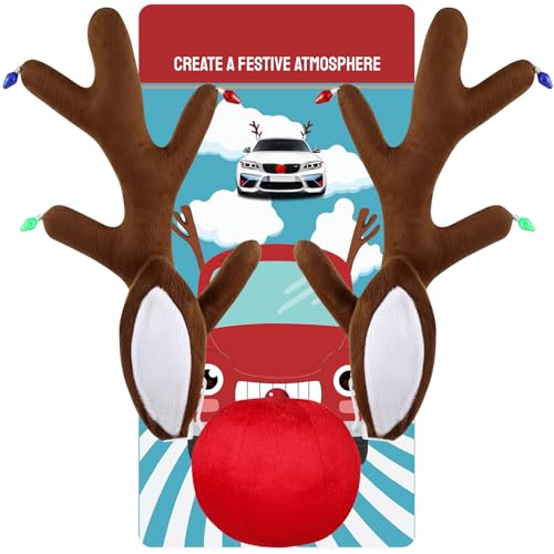 Christmas Car Reindeer Antlers with Ears and Nose Plush Kit I830