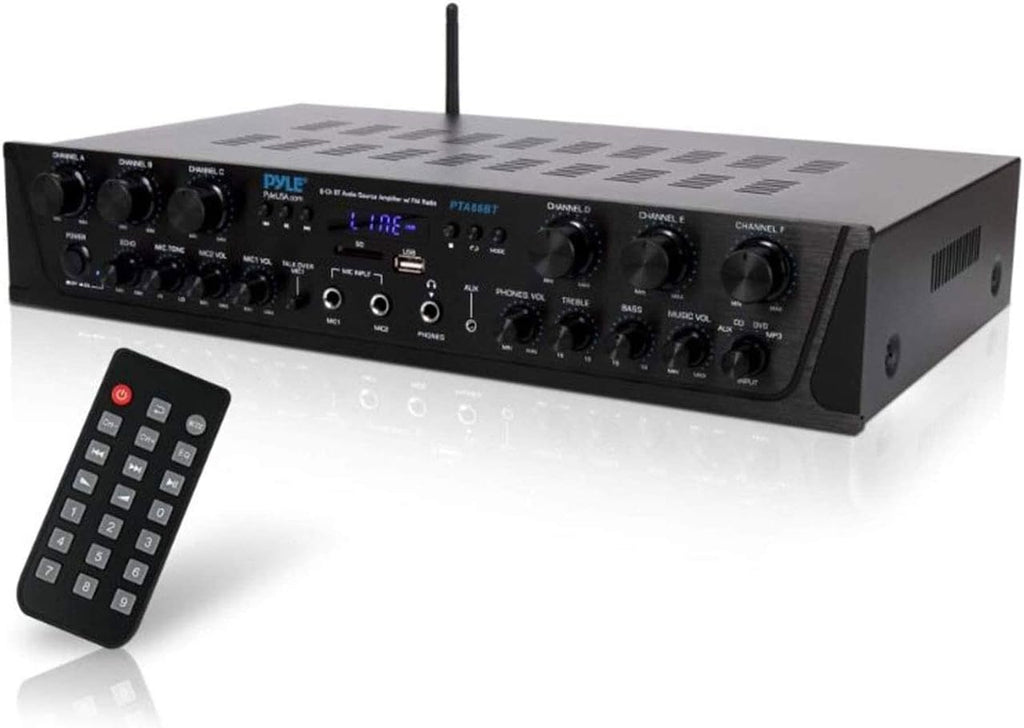 Wireless Bluetooth Stereo Receiver Amp, 6 Channel 600Watt T35725