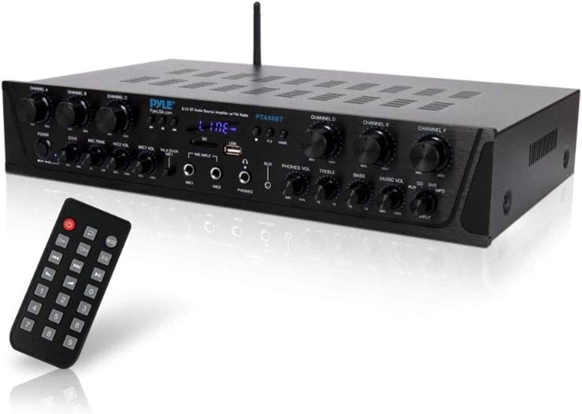 Wireless Bluetooth Stereo Receiver Amp, 6 Channel 600Watt T35725