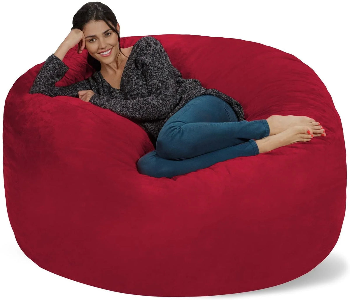 Charcoal 5 ft Memory Foam Bean Bag Chair O360