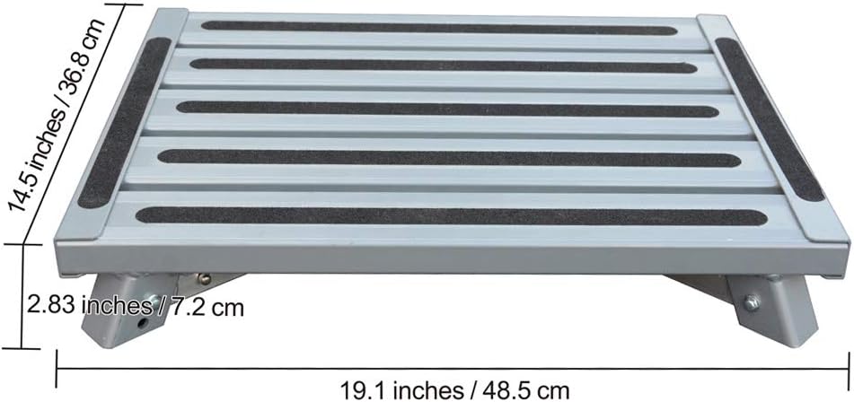 Adjustable Aluminum Folding RV Step Stool with Reflective Stripes K169