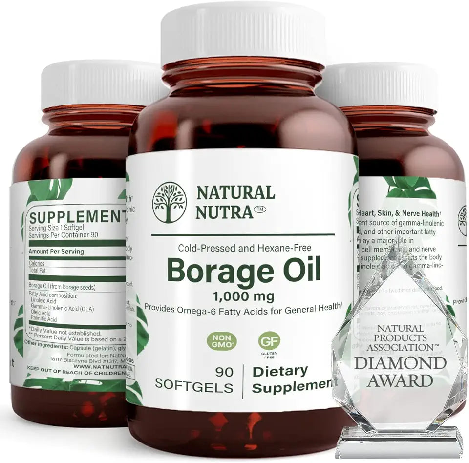 Borage Oil Omega 6 Supplement 90 Softgels B63055