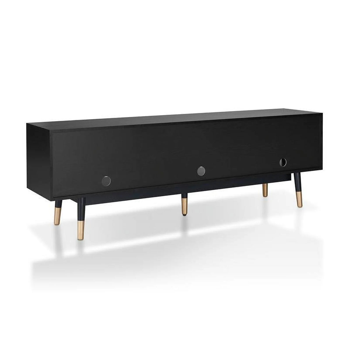 Mid-Century Modern Wood 3-Drawer TV Stand in Black A1011